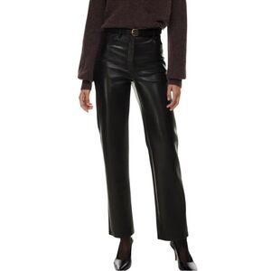 Aritzia Wilfred Melina Faux Leather Pants Women 6 Black Straight Leg Hig…
